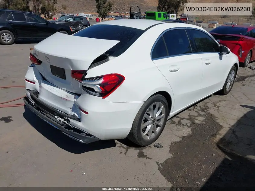 2019 MERCEDES A-KLASSE VIN WDD3G4EB2KW026230 — фото 4