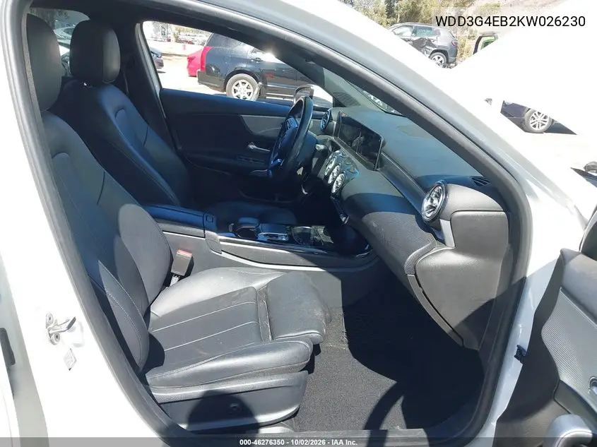 2019 MERCEDES A-KLASSE VIN WDD3G4EB2KW026230 — фото 5