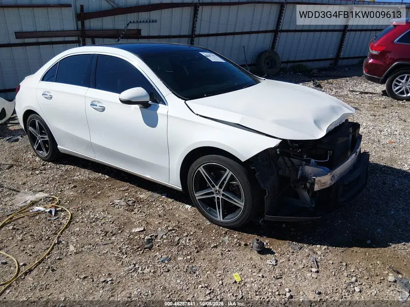 MERCEDES A-KLASSE 2019, VIN WDD3G4FB1KW009613