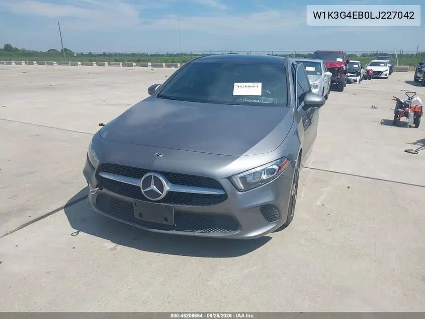 2020 MERCEDES A-KLASSE VIN W1K3G4EB0LJ227042 — фото 2