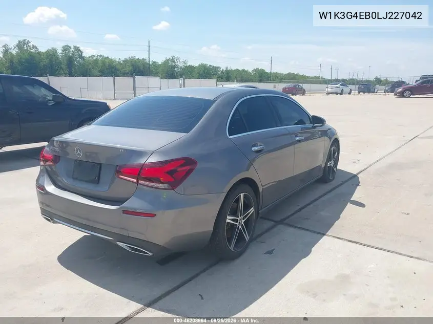 2020 MERCEDES A-KLASSE VIN W1K3G4EB0LJ227042 — фото 4