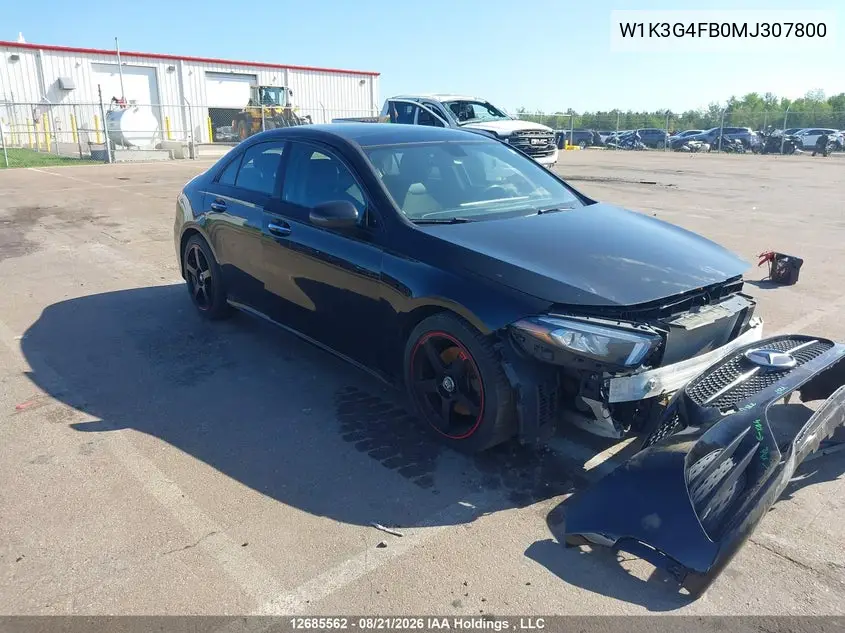 MERCEDES A-KLASSE 2021, VIN W1K3G4FB0MJ307800