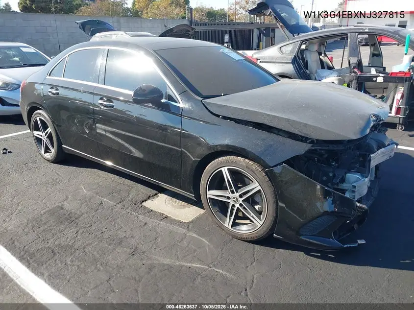 MERCEDES A-KLASSE 2022, VIN W1K3G4EBXNJ327815