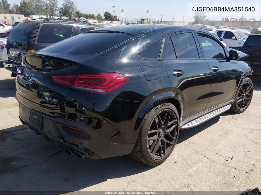 2021 MERCEDES AMG GLE COUPE VIN 4JGFD6BB4MA351540 — фото 4