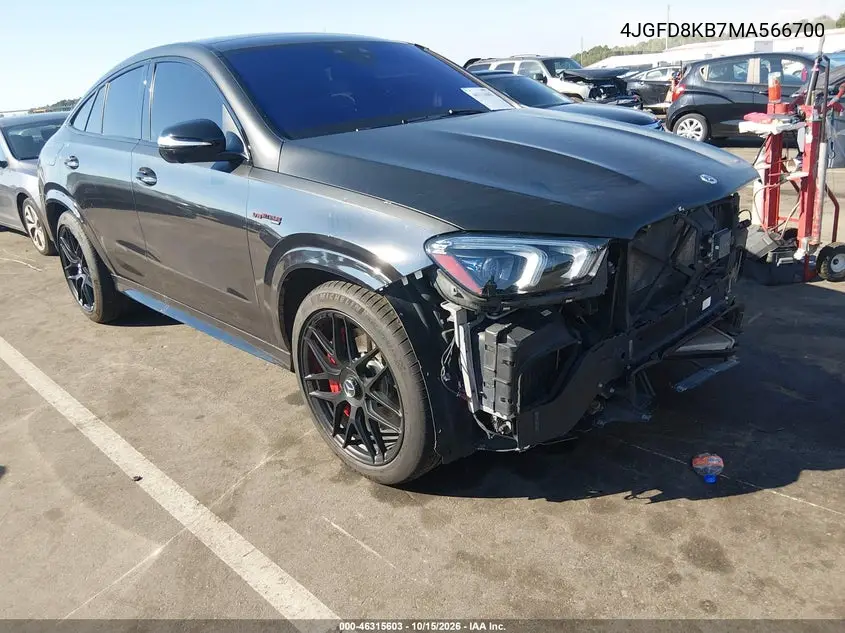 MERCEDES AMG GLE COUPE 2021, VIN 4JGFD8KB7MA566700