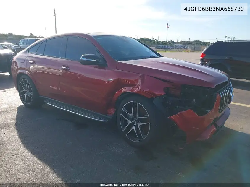 MERCEDES AMG GLE COUPE 2022, VIN 4JGFD6BB3NA668730