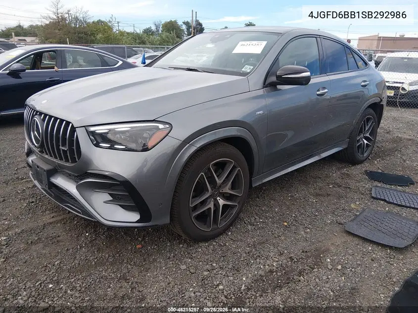 2025 MERCEDES AMG GLE COUPE VIN 4JGFD6BB1SB292986 — фото 2