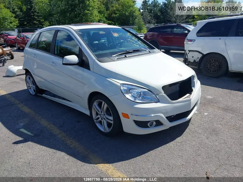 MERCEDES B-KLASSE 2011, VIN WDDFH3DB1BJ610959
