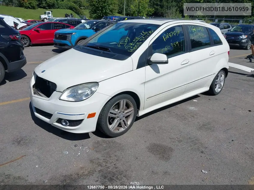 2011 MERCEDES B-KLASSE VIN WDDFH3DB1BJ610959 — фото 2