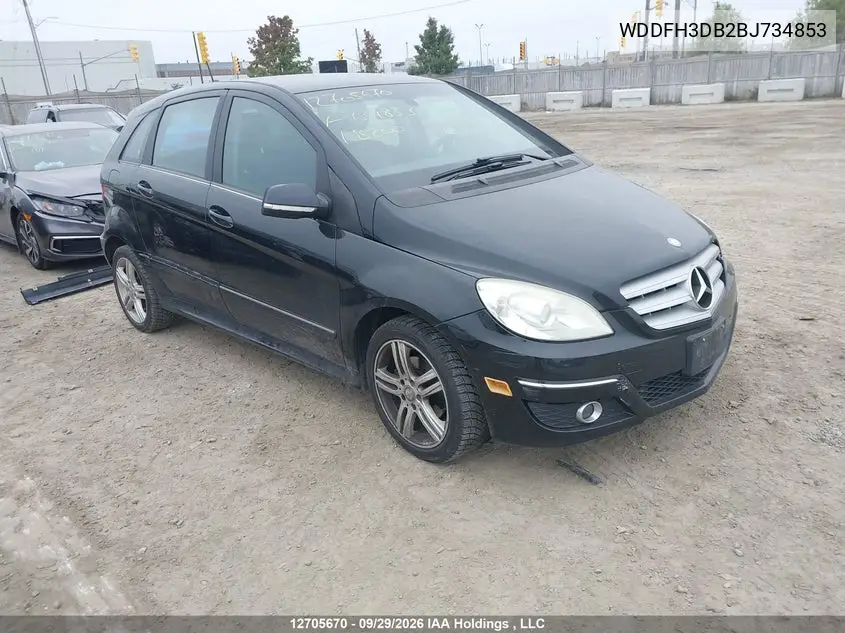 MERCEDES B-KLASSE 2011, VIN WDDFH3DB2BJ734853