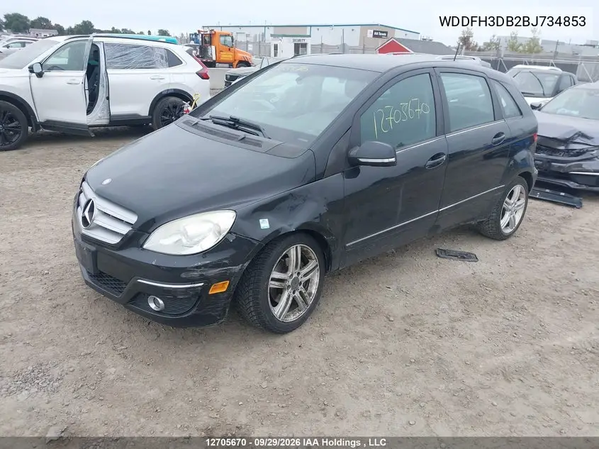 2011 MERCEDES B-KLASSE VIN WDDFH3DB2BJ734853 — фото 2