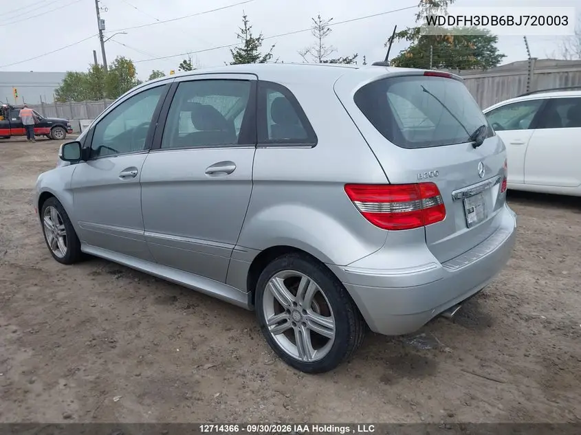 2011 MERCEDES B-KLASSE VIN WDDFH3DB6BJ720003 — фото 3