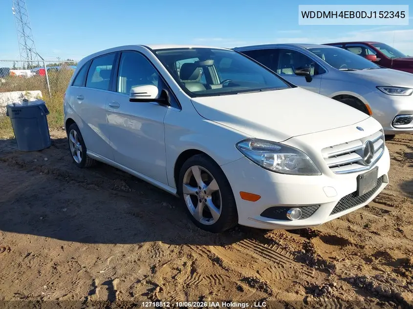 MERCEDES B-KLASSE 2013, VIN WDDMH4EB0DJ152345