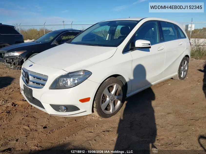 2013 MERCEDES B-KLASSE VIN WDDMH4EB0DJ152345 — фото 2