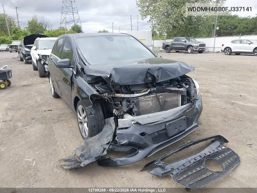 MERCEDES B-KLASSE 2015, VIN WDDMH4GB0FJ337141