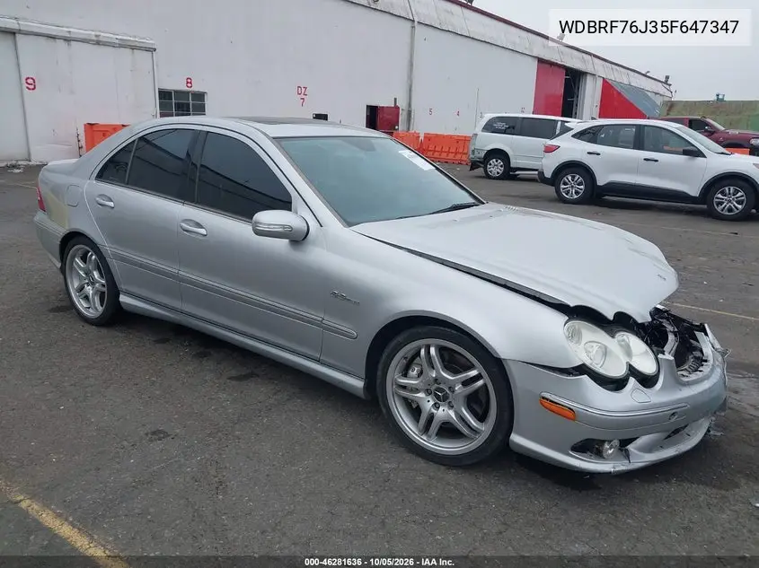 MERCEDES C-KLASSE AMG 2005, VIN WDBRF76J35F647347