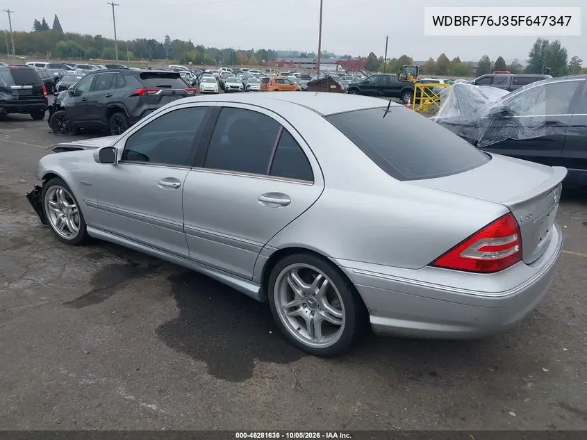 2005 MERCEDES C-KLASSE AMG VIN WDBRF76J35F647347 — фото 3