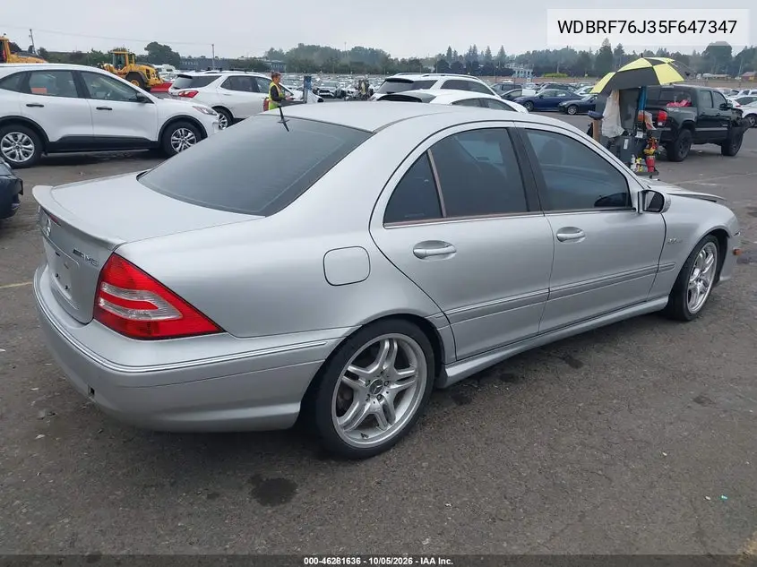 2005 MERCEDES C-KLASSE AMG VIN WDBRF76J35F647347 — фото 4