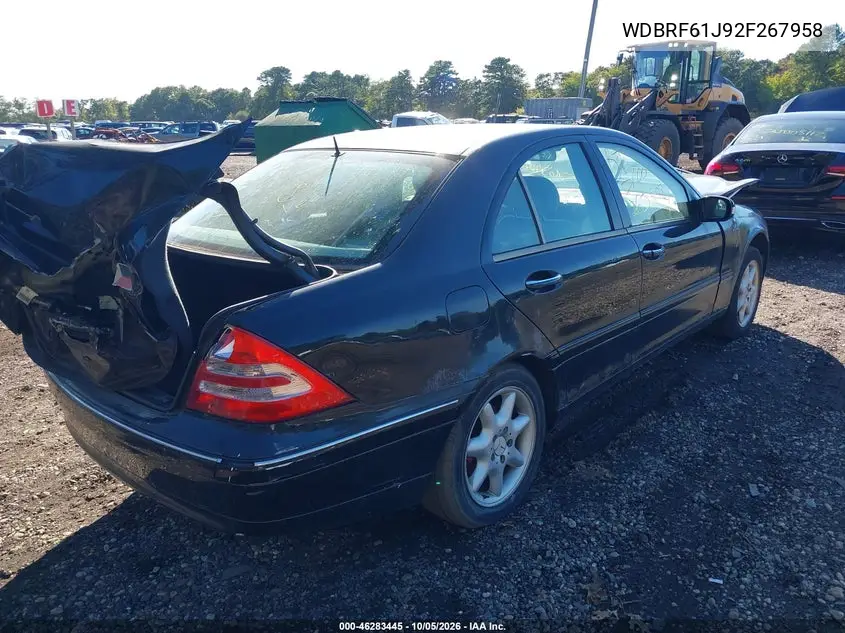 2002 MERCEDES C-KLASSE VIN WDBRF61J92F267958 — фото 4