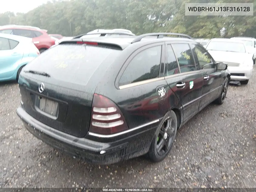 2003 MERCEDES C-KLASSE VIN WDBRH61J13F316128 — фото 4