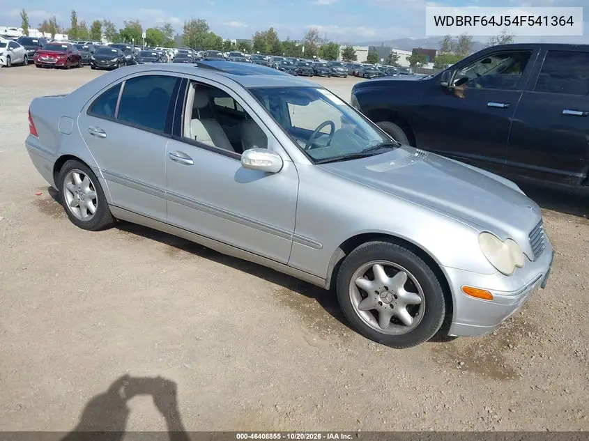 MERCEDES C-KLASSE 2004, VIN WDBRF64J54F541364
