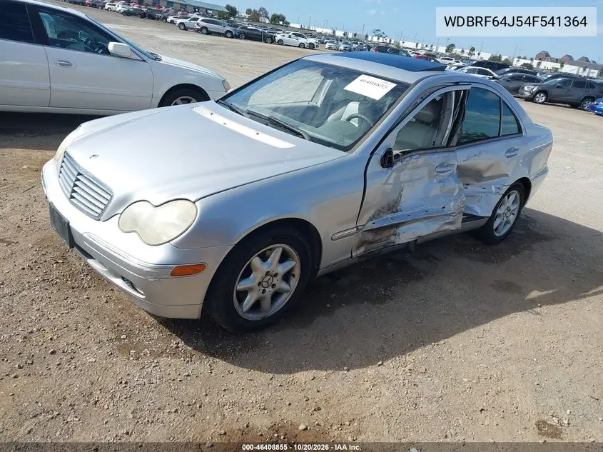 2004 MERCEDES C-KLASSE VIN WDBRF64J54F541364 — фото 2
