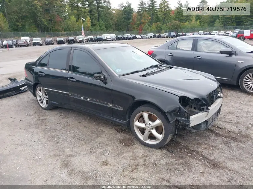 MERCEDES C-KLASSE 2005, VIN WDBRF40J75F719576