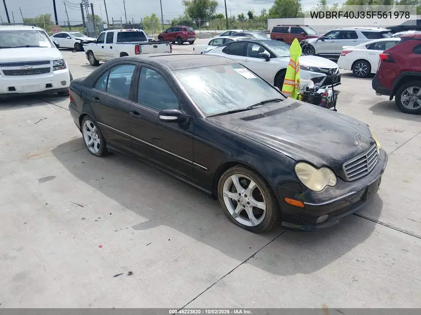 MERCEDES C-KLASSE 2005, VIN WDBRF40J35F561978