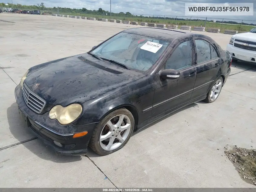 2005 MERCEDES C-KLASSE VIN WDBRF40J35F561978 — фото 2