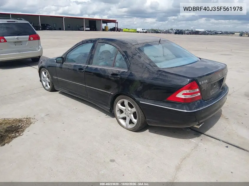 2005 MERCEDES C-KLASSE VIN WDBRF40J35F561978 — фото 3