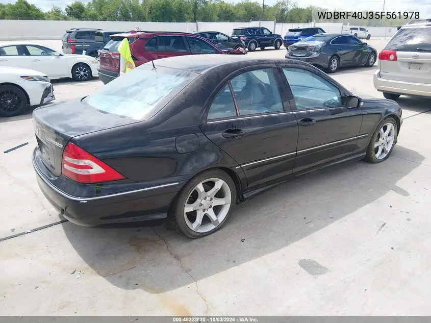 2005 MERCEDES C-KLASSE VIN WDBRF40J35F561978 — фото 4