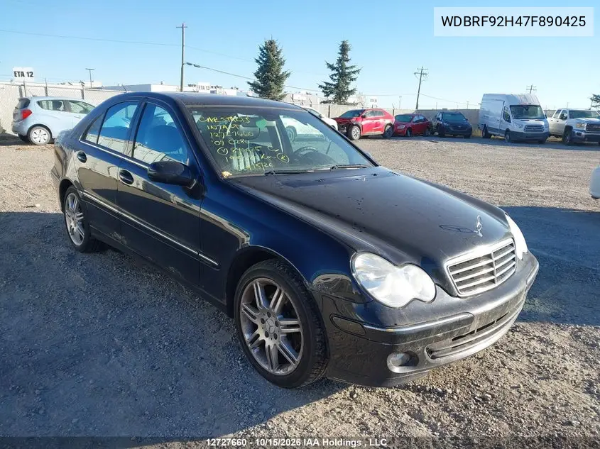 MERCEDES C-KLASSE 2007, VIN WDBRF92H47F890425