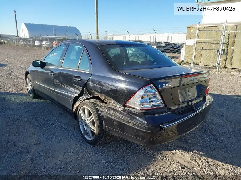 2007 MERCEDES C-KLASSE VIN WDBRF92H47F890425 — фото 3