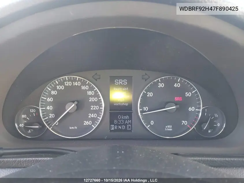 2007 MERCEDES C-KLASSE VIN WDBRF92H47F890425 — фото 7