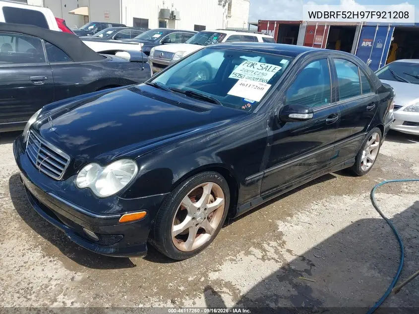 2007 MERCEDES C-KLASSE VIN WDBRF52H97F921208 — фото 2