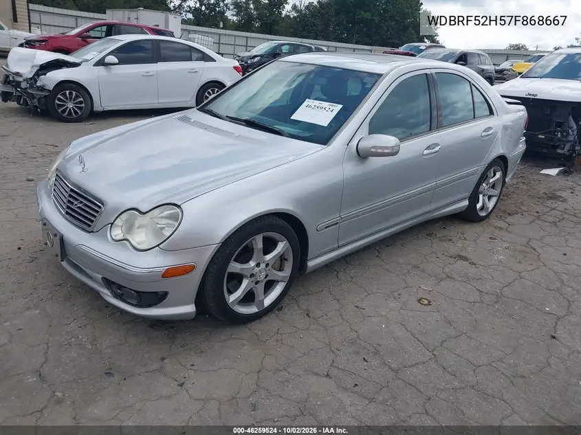 2007 MERCEDES C-KLASSE VIN WDBRF52H57F868667 — фото 2