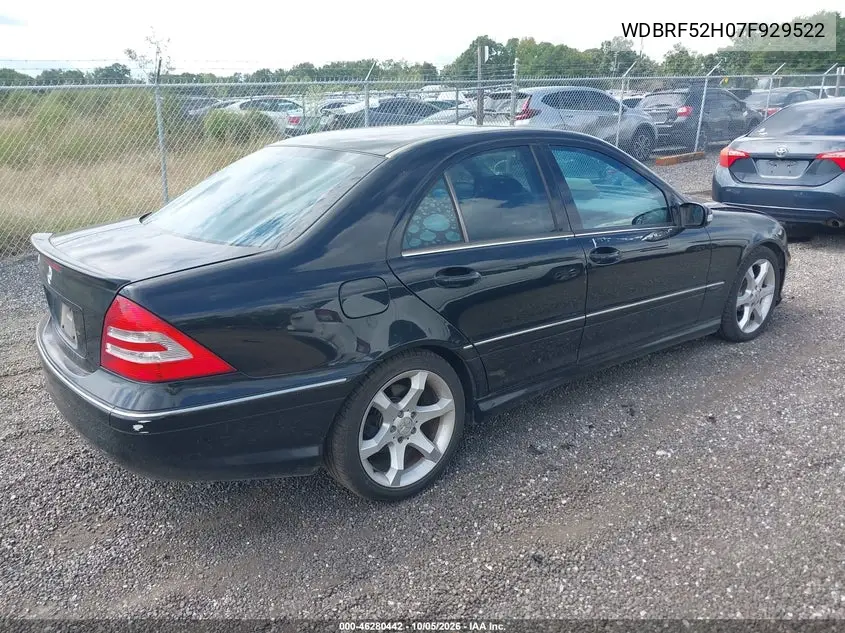 2007 MERCEDES C-KLASSE VIN WDBRF52H07F929522 — фото 4