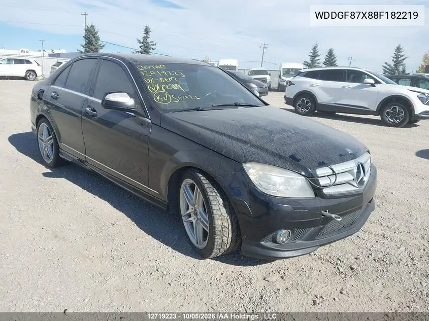 MERCEDES C-KLASSE 2008, VIN WDDGF87X88F182219