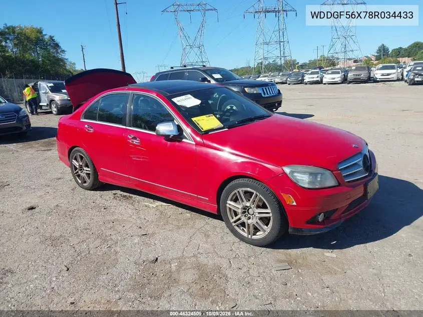 MERCEDES C-KLASSE 2008, VIN WDDGF56X78R034433
