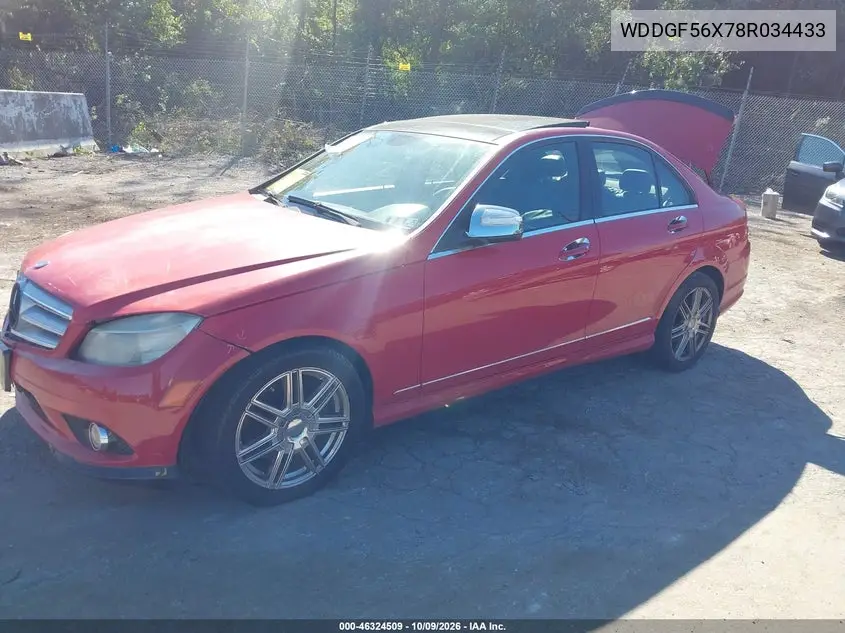 2008 MERCEDES C-KLASSE VIN WDDGF56X78R034433 — фото 2