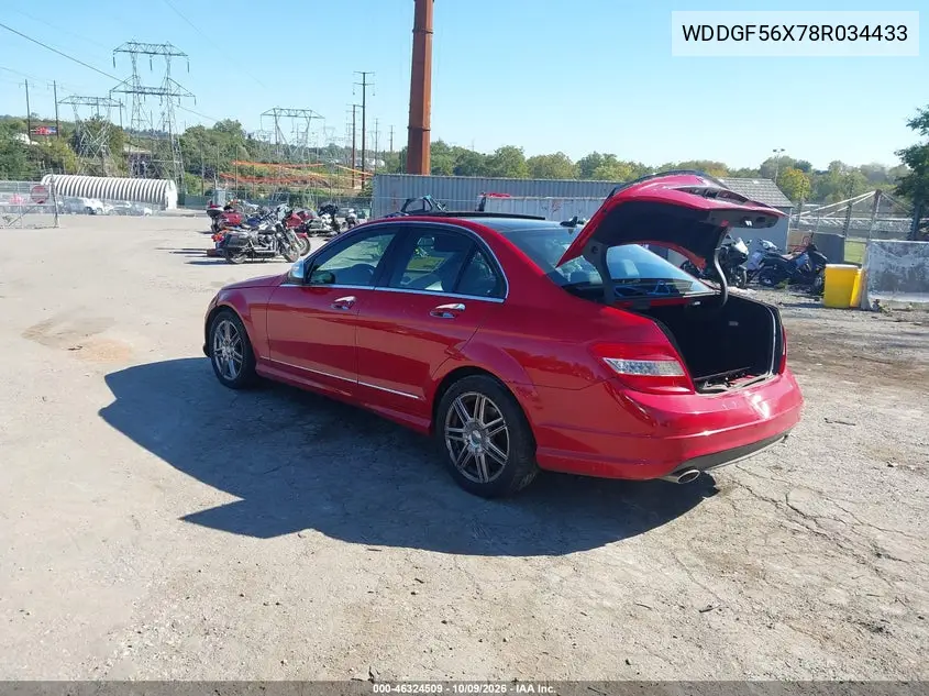 2008 MERCEDES C-KLASSE VIN WDDGF56X78R034433 — фото 3