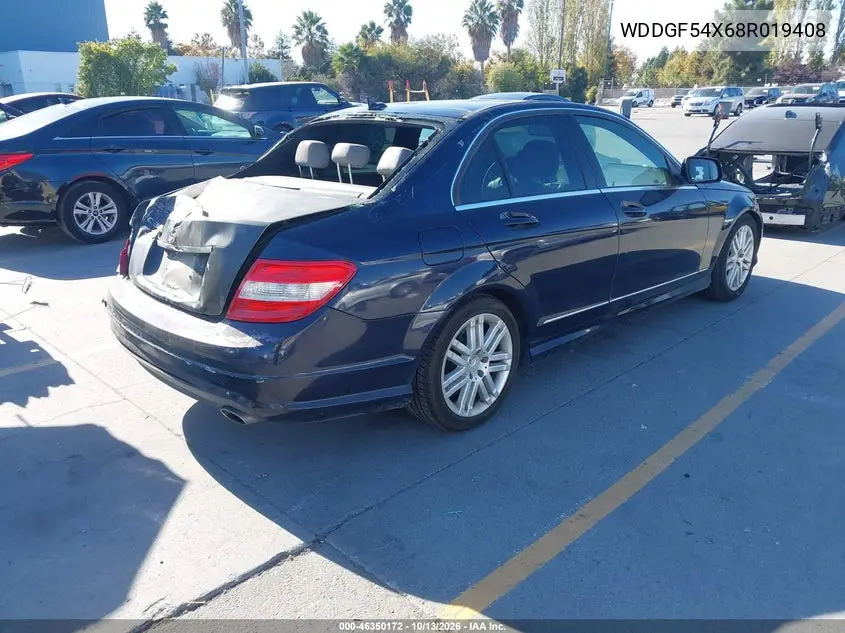 2008 MERCEDES C-KLASSE VIN WDDGF54X68R019408 — фото 4