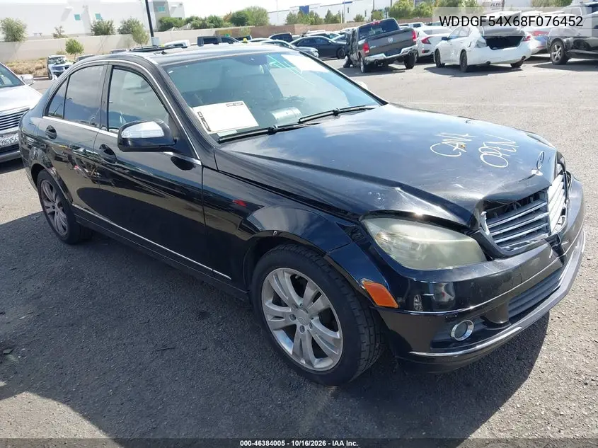 MERCEDES C-KLASSE 2008, VIN WDDGF54X68F076452
