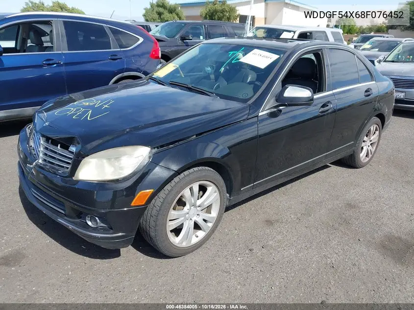 2008 MERCEDES C-KLASSE VIN WDDGF54X68F076452 — фото 2