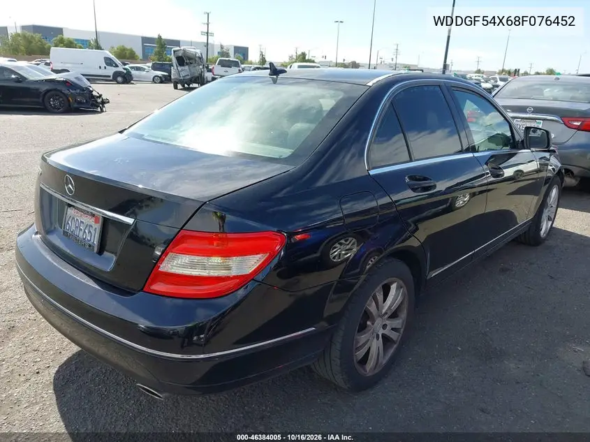 2008 MERCEDES C-KLASSE VIN WDDGF54X68F076452 — фото 4