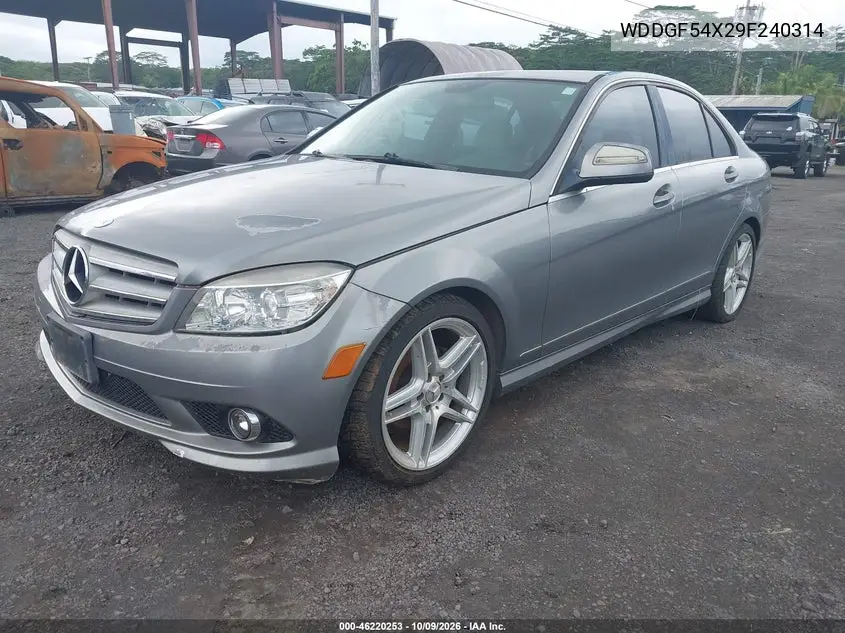 2009 MERCEDES C-KLASSE VIN WDDGF54X29F240314 — фото 2