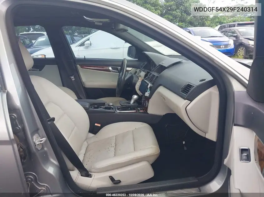 2009 MERCEDES C-KLASSE VIN WDDGF54X29F240314 — фото 5