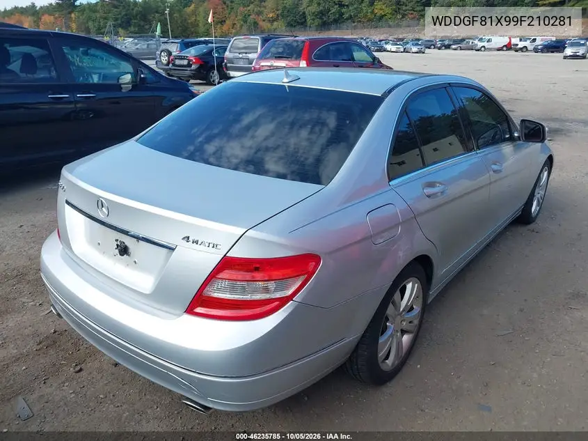 2009 MERCEDES C-KLASSE VIN WDDGF81X99F210281 — фото 4