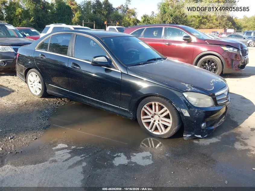 MERCEDES C-KLASSE 2009, VIN WDDGF81X49R058585