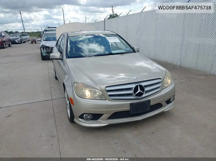 MERCEDES C-KLASSE 2010, VIN WDDGF8BB5AF475738